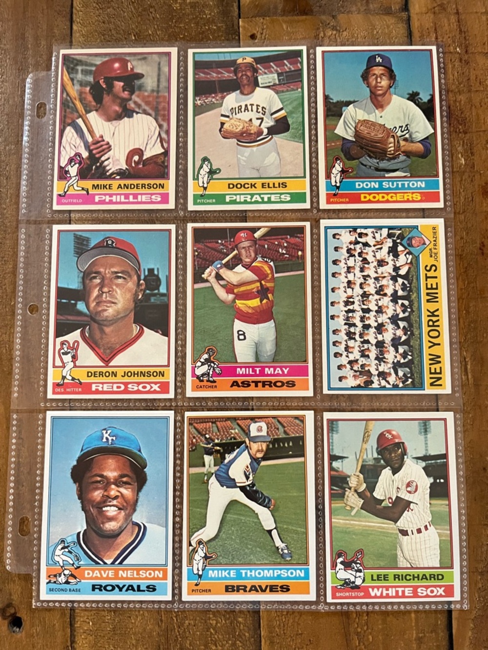 Topps Vintage 1976 Baseball Card Set of 9